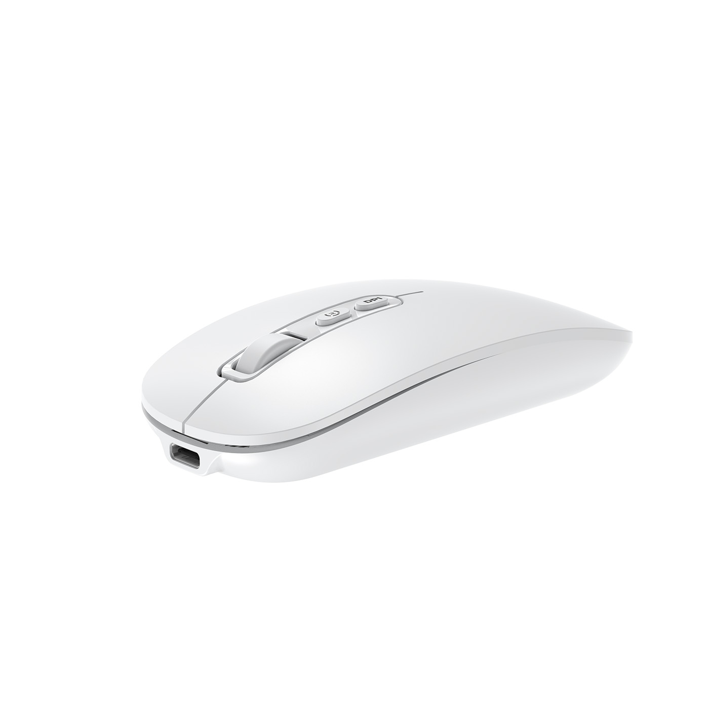 Rato Gaming sem fios vista lateral branca